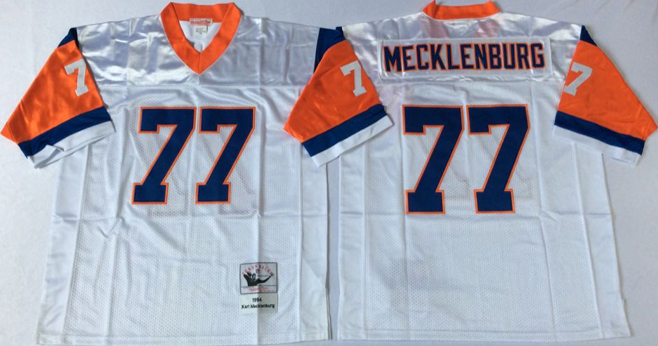 Men NFL Denver Broncos 77 Mecklenburg white Mitchell Ness jerseys